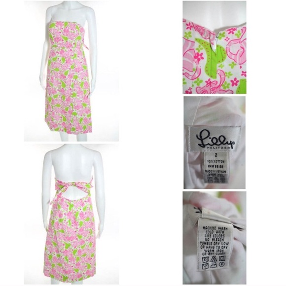 Lilly Pulitzer vintage blackjack strapless Dress - Picture 2 of 7